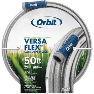 Orbit VersaFlex 50 ft x 5/8 in Garden Hose Lightweight, Durable, 400 PSI, Easy-Grip Coupling