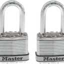Master Lock M1XTLF Magnum Heavy Duty Padlock with Key, 2 Pack Keyed-Alike