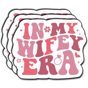 2 x (3Pcs) in My Wifey Era Stickers Funny Quote Humor Motivational Inspirational Wife Gifts Waterproof Vinyl Decals for Kindle Water Bottle Bumper Car Hard Hat Phone Laptop - 3x2.5