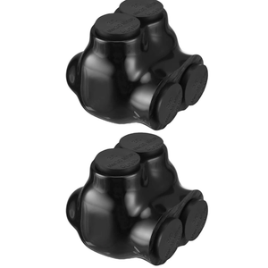 3 Pcs Insulated Multi Cable Connectors 2 Port Single Entry Splice Electrical Power Connector Black Interconnect Terminals Pre Filled (3/0-6 AWG Wire Range)