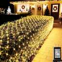 Lovelite 360 LED Net Lights, 21ft x 5ft Christmas Mesh Lights Clear Wire 8 Modes, Waterproof Connectable String Light Plug in for Xmas Tree Bushes Garden Outdoor Party Decorations - Warm White
