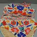 Herseas Women's High Waisted Bikini Sets One Shoulder Floral Print Swimsuits 2 piece Tummy Control Bathing Suits, XL