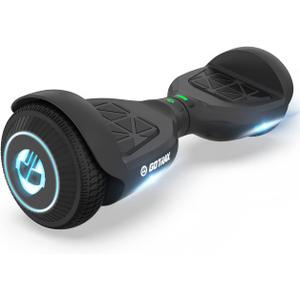 Gotrax Edge Hoverboard with 6.5" LED Wheels & Headlight, Max 5km Range & 10km/h Power by Dual 200W Motor, UL2272 Certified and 65.52Wh Battery Self Balancing Scooters for 44-176lbs Kids Adults(Black)
