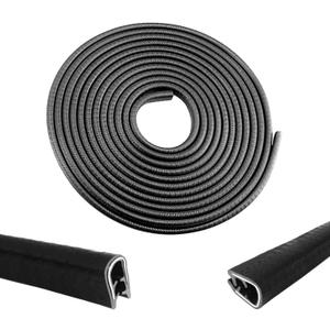 16.5Ft Car Door Edge Guards - Black Universal Fit Door Edge Protector, Rubber U Shape Automotive Door Trim Molding for Sedans Trucks SUV ATV - No Glue Required (Black, 16.5FT)