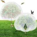 Fruit Tree Netting with Zipper & Drawstring - 8'x8' Garden Plant Net Pest Barrier to Prevent Cicadas Bird Squirrel Deer - Bug Protection for Blueberry Tomato with Fine Mesh Insect Cover(2 Pack)