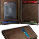 BULLIANT Slim Wallet For Men 12Cards,Magnetic Flip Build-in Money Clip Airtag Compatible-RFID Blocking