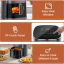 Sweetcrispy Air Fryer 6 Quarts with Window, 12-in-1 Square Airfryer Oven for Family, 400°F Rapid Air Crispy Technology, Roast Bake Dehydrate, Nonstick & Easy-Clean Basket, Squirrel Grey
