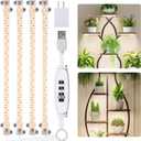 LED Grow Light Strips for Indoor Plants Full Spectrum 3500K, 192 LEDs Plant Light Bar with 3/9/12H Timer, 10 Dimmable Levels for Seedling Succulent, 13 Inches, 4 Head