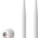 Eightwood 2.4GHz 5GHz 6dBi WiFi Antenna for Security Camera Surveillance DVR Recorder WiFi Router, RP-SMA Connector, White, 2-Pack