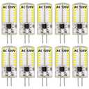 ZHENMING 110V- 130V G4 LED Bulb Dimmable Cool White 6000K (Not Low Voltage 12V) 3W 20W 30W Halogen Equivalent Bi-Pin Base Lamp (Pack of 10)