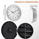 10 Inch Wall Clock with Hidden Safe, Battery Operated Quartz Plastic Vintage Decor Wall Clock Diversion Safe with Secret Storage for Kitchen Living Room Home Organization, Silver