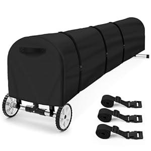 Swimming Pool Solar Reel Cover, 16Ft UV Resistant Inground Pool Solar Protective Blanket Reel Cover 420D Heavy Duty Waterproof Winter Solar Blanket Reel Roller Covers Protector (16 Ft, Black)