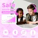 MIDOLA Kids Headphones Bluetooth 5.4 Wireless 68H Play Time Volume Limit 85/94dB Over-Ear Foldable Headset,Type-C Fast Charging, Wired Aux Mic for Toddler Child Pad Tablet Rose Red