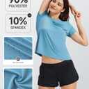 Yoga Women Short Sleeve T-Shirts UPF 30+ Sun Protection Quick Dry Athletic Running Workout Tops Ultra-Soft (XL)