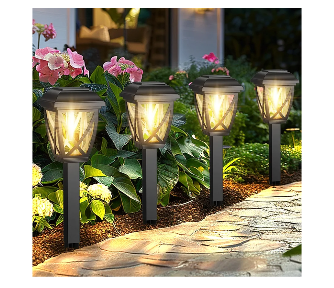 Derynome Solar Lights Outdoor, 6 Pack Waterproof Solar Pathway Lights for Outside, Outdoor Light for Garden, Yard, Patio, Landscape, Planter, Walkway Decor