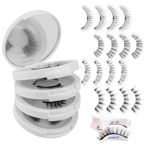 FADLASH Magnetic Eyelashes with Applicator Natural Look Magnetic Lashes Reusable 4 Pairs False Eyelashes Kit Easy to Wear and Remove (604+079+806+B7)