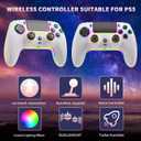SZDILONG Wireless Controller with 7 Colors RGB Light for PS5 Pro/Slim,MAC,iOS,Steam,PC Windows/Android 10 and Above,Support Turbo/Programmable/Dual Vibration, with 3.5mm Audio Jack (White)