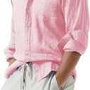 JMIERR Mens Cotton Linen Casual Stylish Button Down Shirt Long Sleeve Dress Shirts (Gray, XXXL)