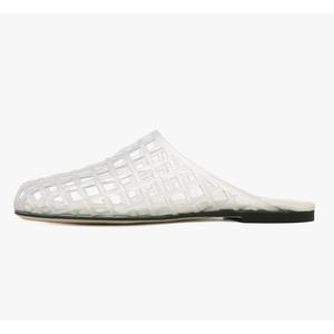 Molozoey Clear Jelly Shoes for Women Slip on Jelly Mesh Slides Comfortable Closed Toe Flats Sandals Summer Beach Slippers 8.5