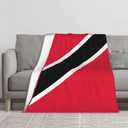 Trinidad and Tobago Flag Throw Blanket Lightweight Bed Throws Flannel Blanket for Sofa Couch Bed Home Decor, Super Cozy and Comfy 60"X50"