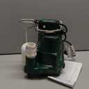 Zoeller M98 Flow-Mate Sump Pump - 1/2 HP - Cast Iron - LED Power Plug - High Flow - Vortex Impeller - Stainless Steel Hardware - Factory Tested and Float Operated - Submersible Sump Pump - 115V (Green)