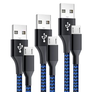 3pcs PS4 Controller Charger Cable for Xbox One Controller,Micro USB Cable PS4 Charging Cord for PlayStation 4 Charger Dualshock PS 4 Slim/Pro,Braided Data Sync Play Wire for Xbox One S/X 6FT