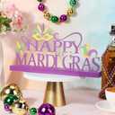 Happy Mardi Gras Metal Sign Mardi Gras Table Decoration Centerpiece Metal Letter Sign Holiday Tabletop Decor Dinner Carnival Party Supplies for Home Office Mantel Party Supplies