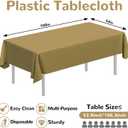 3 x 3 Pack Plastic Table Cloth Rectangle 54 x 108 inch Plastic Tablecloth Disposable Rectangle Leakproof for Parties, Picnic, Camping, Birthday, Weeding