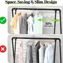 Wire Metal Clothes Hangers Bulk 100 Pack, 16 Inch 12 Gauge Standard Size, Slim Space Saving for Coat Suits Shirts Pants Skirts, Non Slip, White
