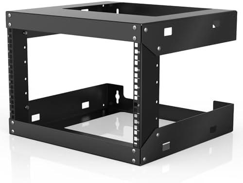 6U Wall Mount Open Frame 19 Inch Server Equipment Network Cabinet 18 inches Depth, Suitable for IT Equipment, A/V Devices