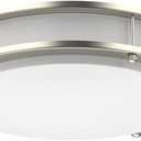 DYMOND LED Ceiling Light Fixture Flush Mount 4000K Natural Daylight Dimmable Surface Mount Brushed Nickel Ceiling Lamp for Kitchen, Hallway, Bathroom, Bedroom, Closet (14 Inch) (14 Inch)