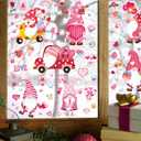 2 x AOWDIAO Valentines Day Decorations 107 Pcs Valentines Window Clings Double Sided Holiday Window Stickers Decor