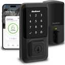 Kwikset Halo Wi-Fi Smart Lock, Keyless Entry Front Door Touchscreen Deadbolt, Matte Black Finish, Grade AAA Certified, UL Listed, Easy Install No Hub, App Control