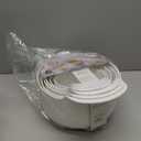 COOK WITH COLOR Nesting Plastic Mixing Bowl Set with Pour Spouts and Handles, Speckled White, 6 Piece Non-Slip