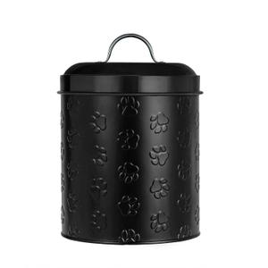 Puppy Paws Black Metal Food Canister, Medium, 104oz