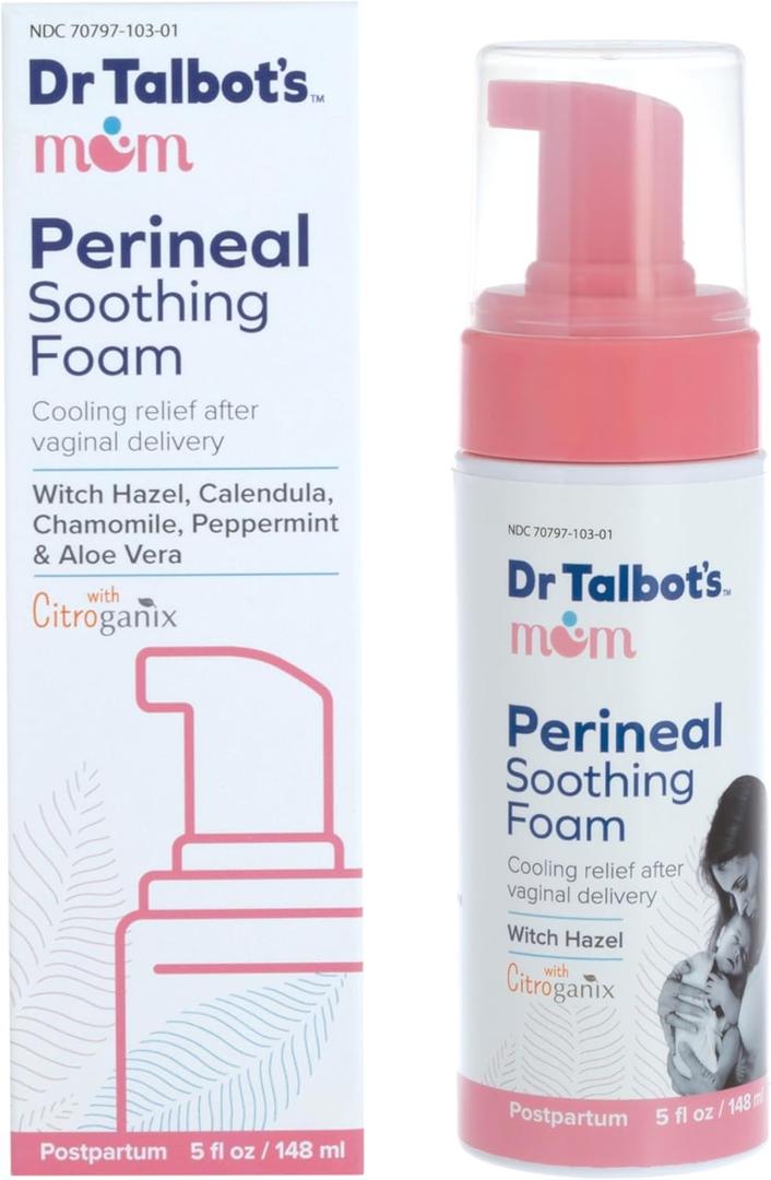 Dr. Talbot's Mom Perineal Soothing Foam - Cooling Postpartum Relief with Witch Hazel and Citroganix - Postpartum Essentials - 5 fl oz