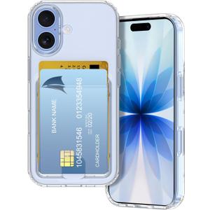 Petocase for iPhone 17 Wallet Case Card Holder Slot Ultra Slim Fit Flexible TPU Gel Rubber Soft Skin Silicone Protective Phone Case Cover for Apple iPhone 17 6.3 inch Crystal Clear