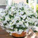Ivydale Bougainvillea Artificial Flowers for Outdoors Spring Decor, 4 Bundles White Fake Outside Flowers Silk UV Resistant Realistic Faux Plants for Outdoor Planters Porch Patio Window Garden