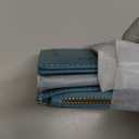 SENDEFN Small Womens Wallet Leather Bifold Card Holder RFID Blocking with Zipper Coin Pocket (2-Natural-Blue)