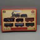 deAO Train Set with Light for Kids, Cargo Cars and Long Track for Boys & Girls Aged 3-12, Train Toys Railway Kits with Signposts & Trees, Electric Train Race Track Playset,Great for Birthday & Xmas