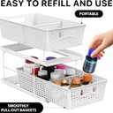 Simple Houseware 2 Tier Bathroom Organizer Tray Pull-Out Sliding Drawer, Under Sink Storage, White