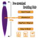 Dark Purple Braiding Hair 26 Inch 2Packs/Lot Pre-stretched Yaki Straight Colored Hair Extensions Long Purple Crochet Braids 90g/Pack