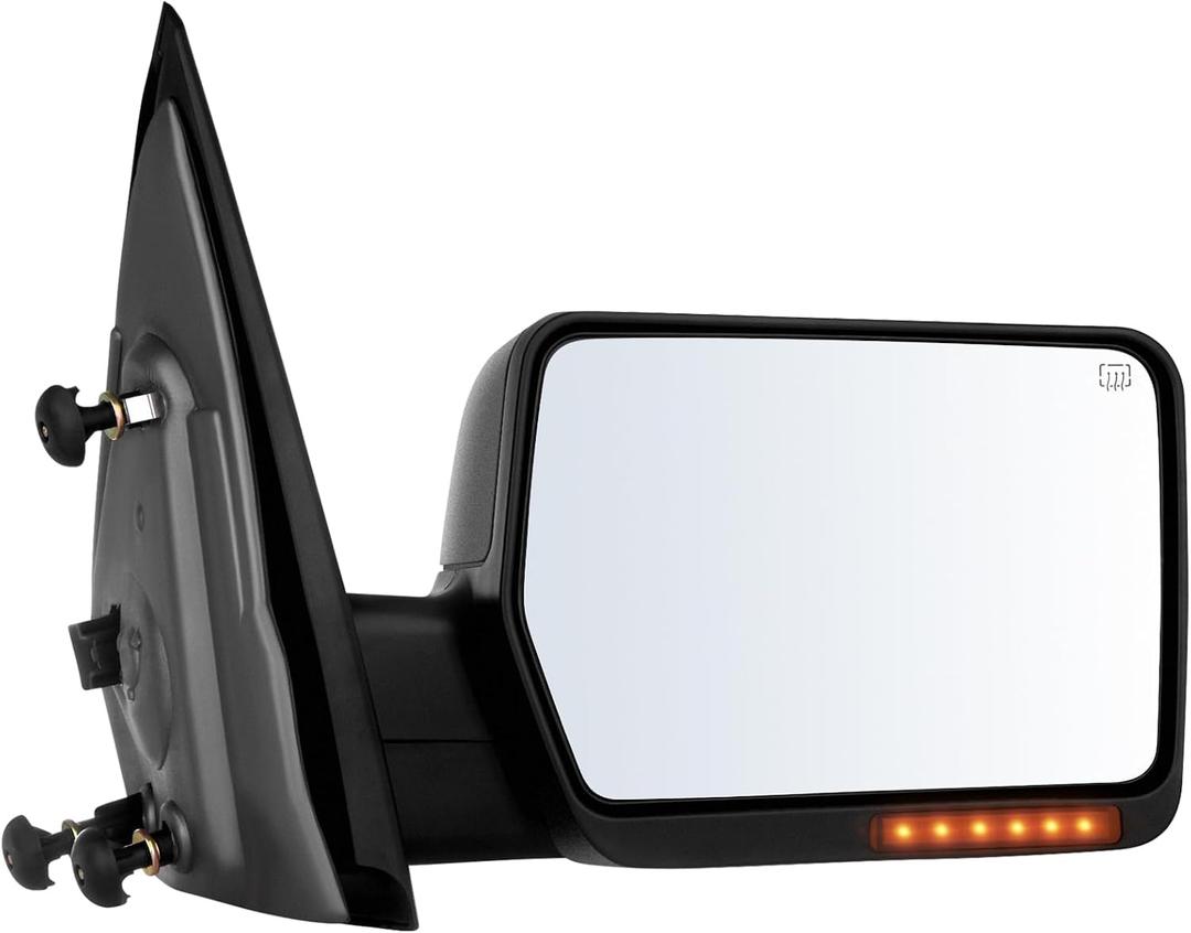 ECCPP Towing Mirror For 2004-2006 For Ford For F-150 Truck Right Passenger Side Power Control Heated Turn Signal Light Tow Mirror Black Textured