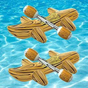 [2025 New Version Patented] 4Pcs Pool Floats Inflatable Raft Pool Toys for Kids Ages 6-8-12, Battle Log Rafts Water Toys Kids, Swimming Pool Game Pool Party Outdoor for Family
