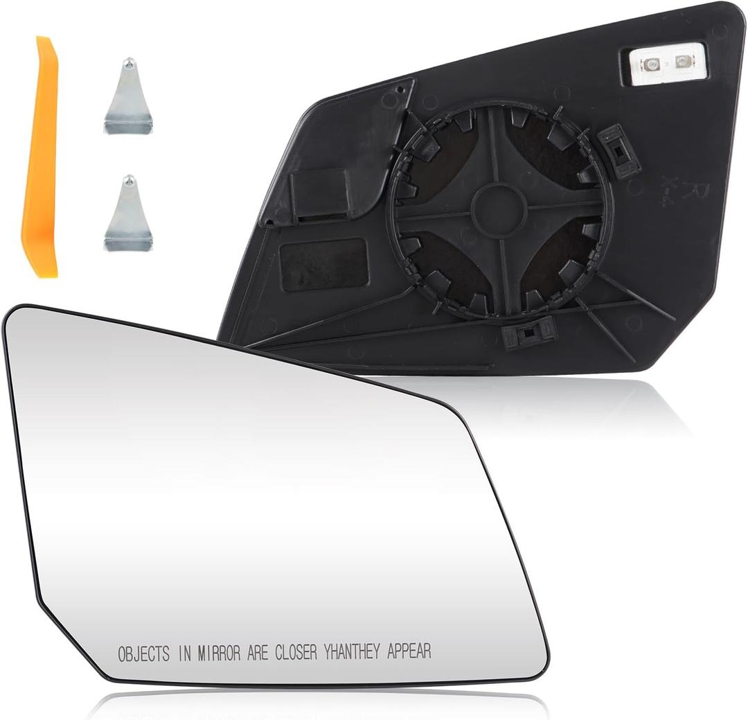New Passenger Right Side Heated Mirror Compatible With GMC Acadia Chevy Traverse Saturn Outlook Replacement for 15951928, 25990004, 30223, 80223, GM1324119 with Plastic Backing Plate Heated Glass
