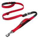 Fida 6-in-1 Hands Free Dog Leash Heavy Duty, Reflective Wasit Corssbody Dog Leash with Car Seat Clip | Adjustable for Running Hiking | Shock Absorbing Bungee, Dual Padded Detachable Handles (Red)