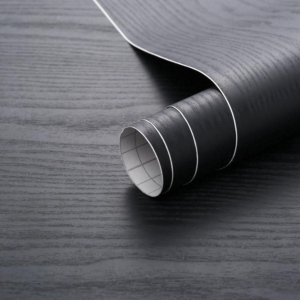 Arthome Peel and Stick Contact Paper Black Wood Wallpaper Self-Adhesive & Removable Vinyl Wall Paper for Countertop Furniture Kitchen, Easy to Clean, (33" x 120")