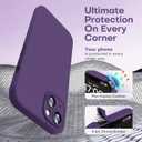 3 x HATOSHI for iPhone 13 Case, Liquid Silicone Upgraded [Camera Protection] with [2 Screen Protectors], Soft Anti-Scratch Microfiber Lining Shockproof Phone Case for iPhone 13 6.1 inch, Midnight Purple