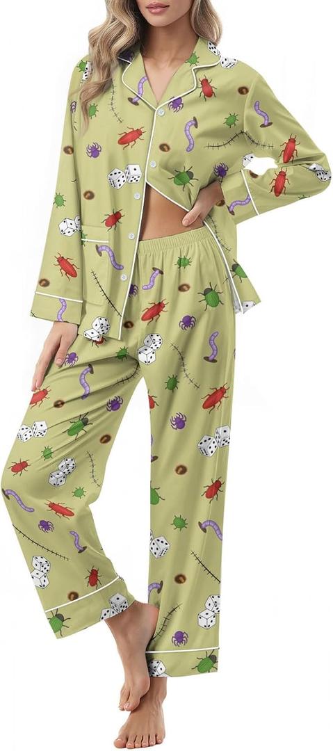 Unisex Ultra Soft Pajama Set, Valentines Pajamas, Soft Warm Matching Sleepwear Gift for Women Men (Green, M)