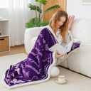 Mothers Day Gifts for Mom, Wearable Hoodie Blanket for Birthday Gift, Mom blanket Gifts from Daughter, Son, Husband, Sherpa Fleece Mother Blankets, Soft, Wife, Mama, purple (50*70)